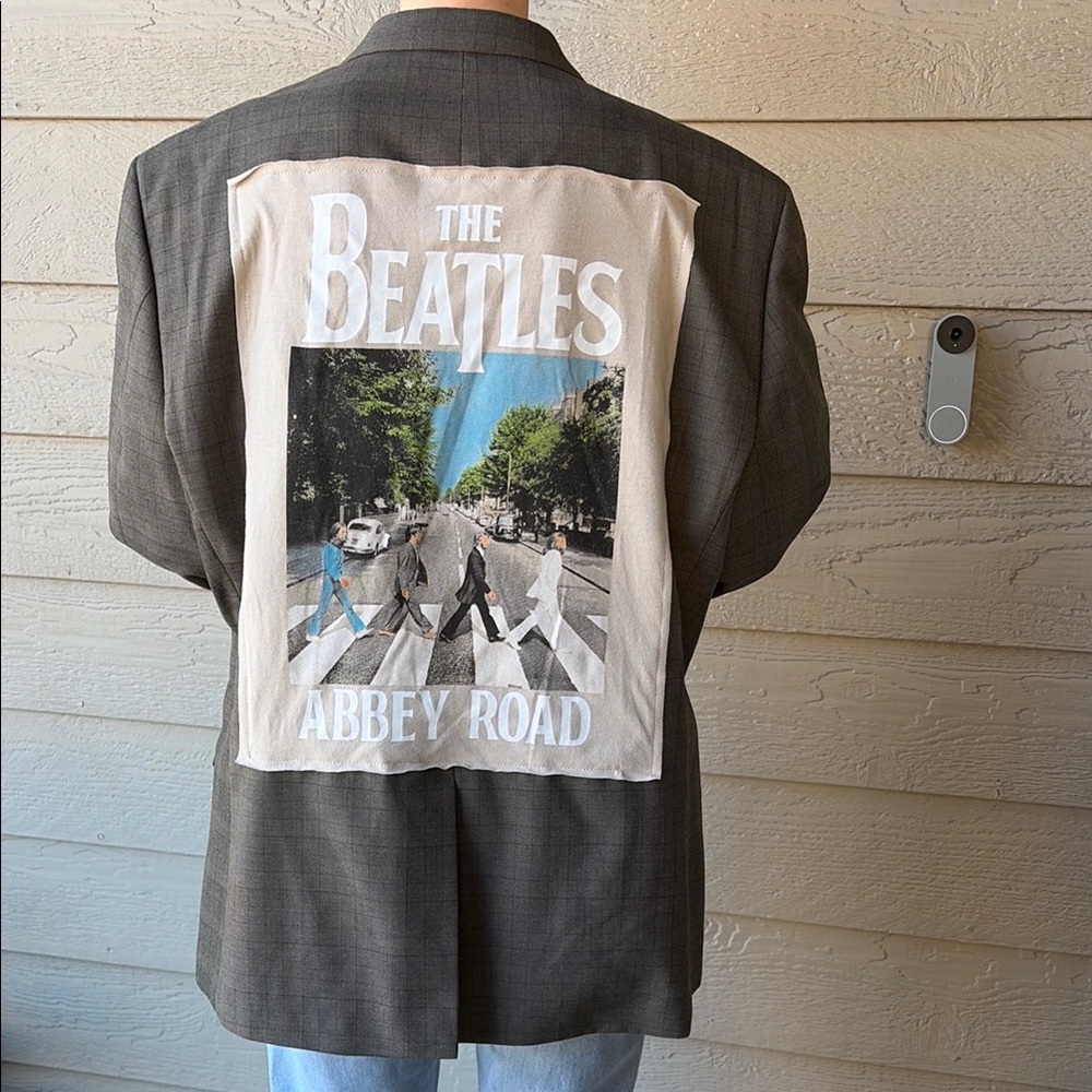 The Beatles Abbey Road Blazer Jacket Upcycled Unisex Oversized Size 44S